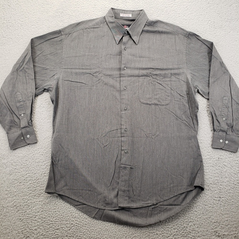 Vito Rufolo Shirt Mens 16 1/2‎ 32/33 Gray Long Sleeve Button Up